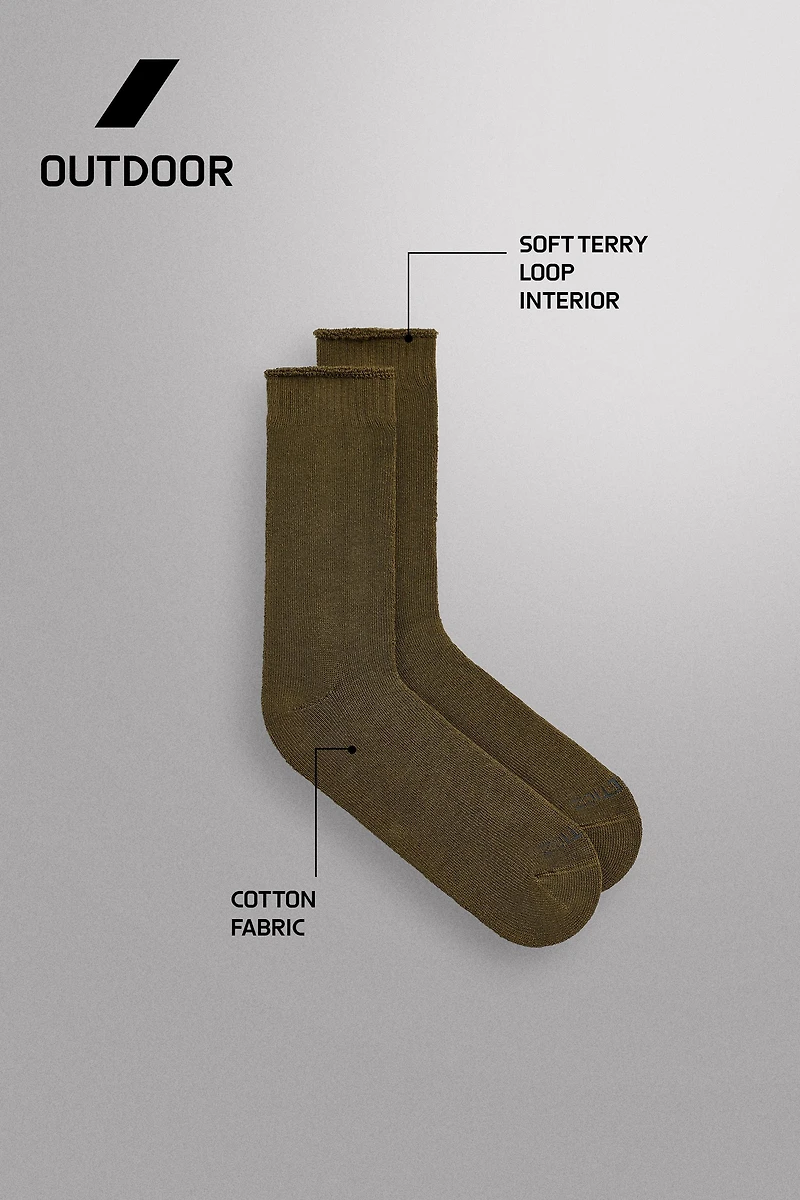 CHAUSSETTES EN MÉLANGE DE COTON ET VELOURS BOUCLÉ