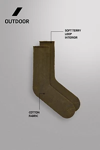 CHAUSSETTES EN MÉLANGE DE COTON ET VELOURS BOUCLÉ