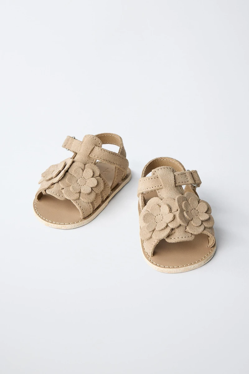 FLORAL LEATHER SANDALS