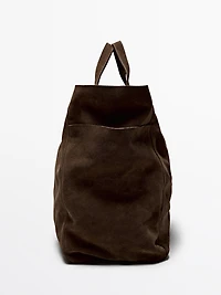 leather and split maxi shopper bag