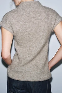 BRUSHED EFFECT ALPACA TOP