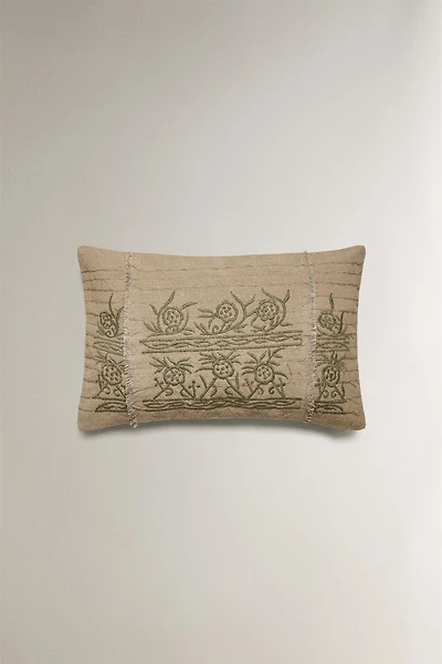 EMBROIDERED THROW PILLOW COVER
