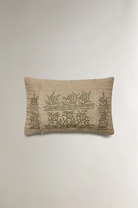 EMBROIDERED THROW PILLOW COVER