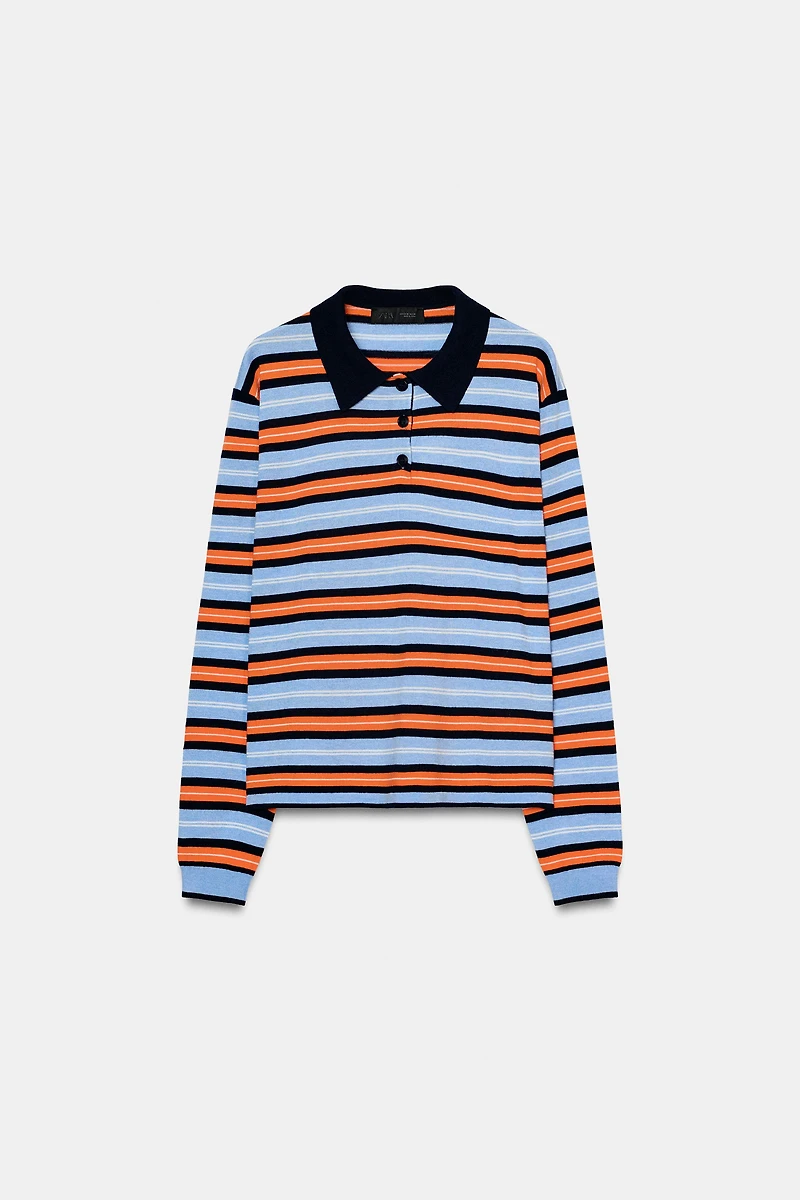STRIPED KNIT POLO