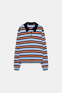 STRIPED KNIT POLO