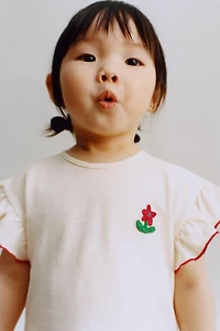 T-SHIRT APPLIQUÉ FLEUR
