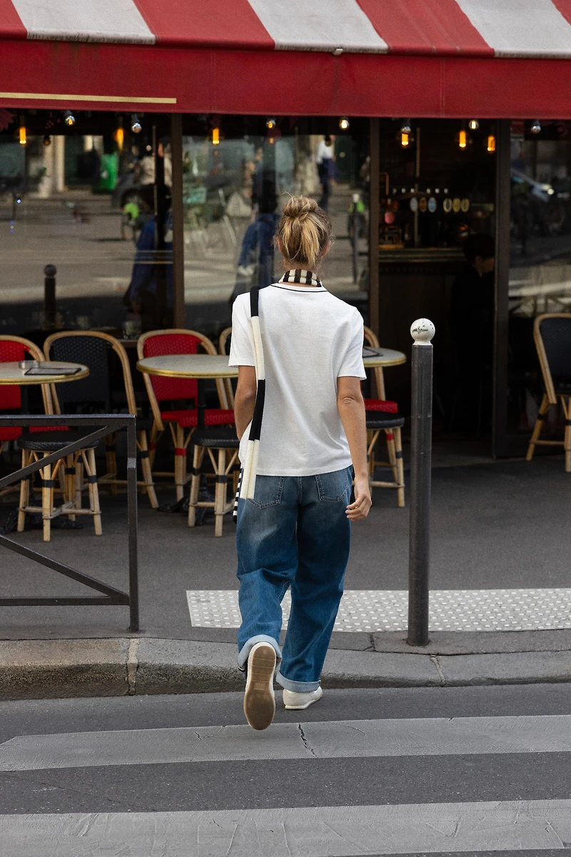 T-SHIRT FERMOIR LISERÉS