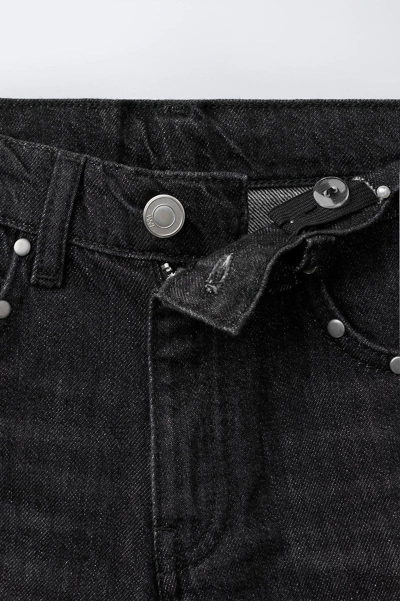 WIDE LEG JEANS STAR PATCHES