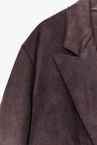 FAUX SUEDE BLAZER