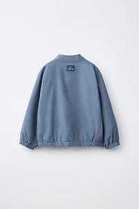 COTTON LINEN BOMBER JACKET