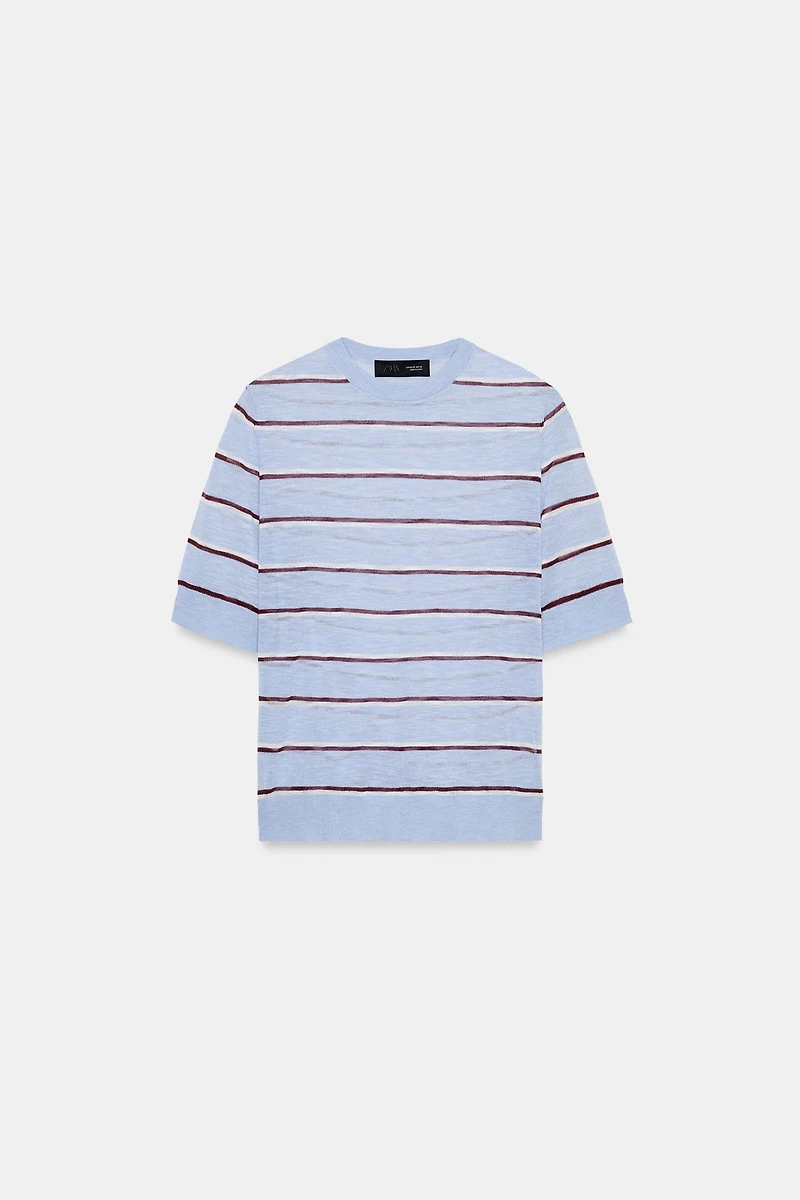 EXTRA-FINE WOOL STRIPED TOP