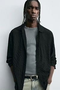 TEXTURED PLAID SHIRT