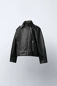 FAUX LEATHER BIKER JACKET