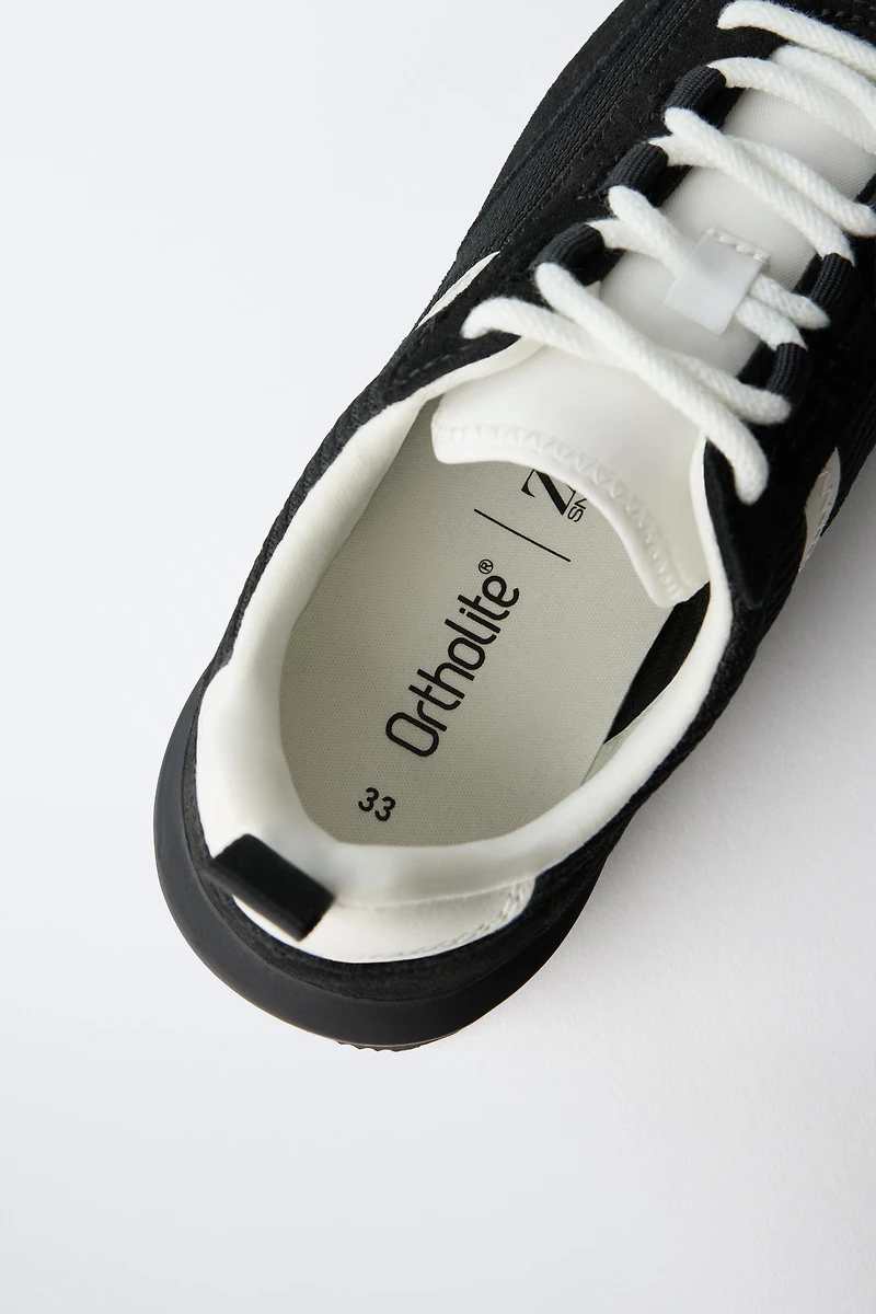 BASKETS SPORT CROÛTE DE CUIR