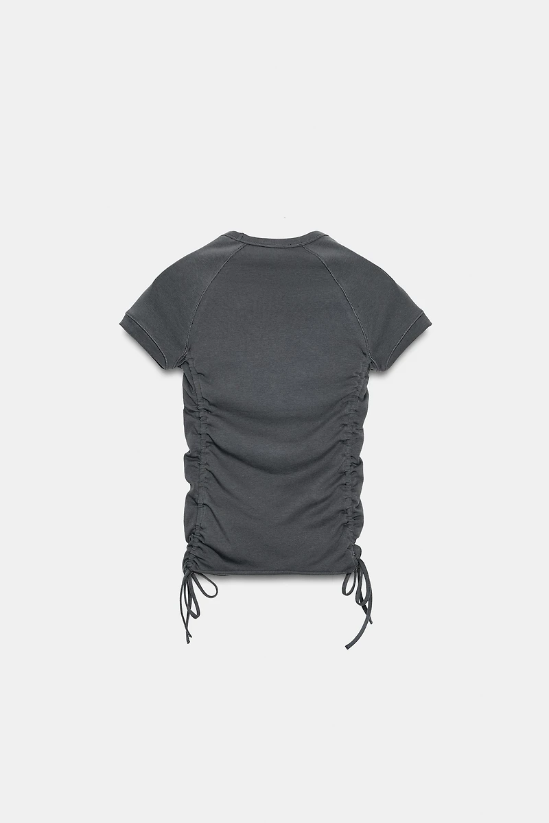 ADJUSTABLE RUCHED T-SHIRT