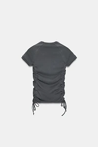 ADJUSTABLE RUCHED T-SHIRT