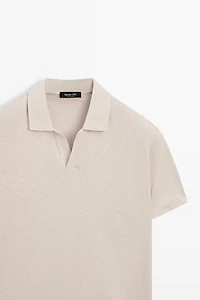 Polo manches courtes lin coton