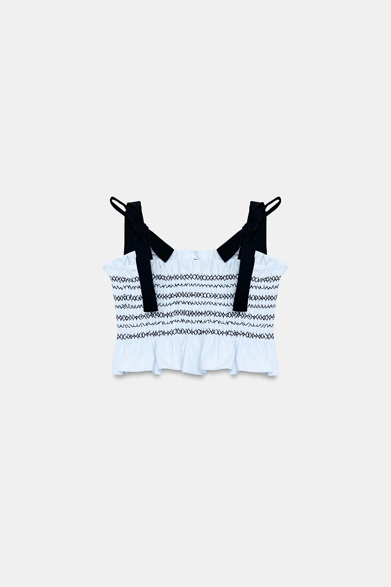 SMOCKED BOW TOP