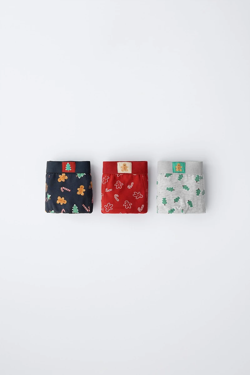 AGES 2-3/ THREE-PACK OF TREE AND COOKIE BOXERS
