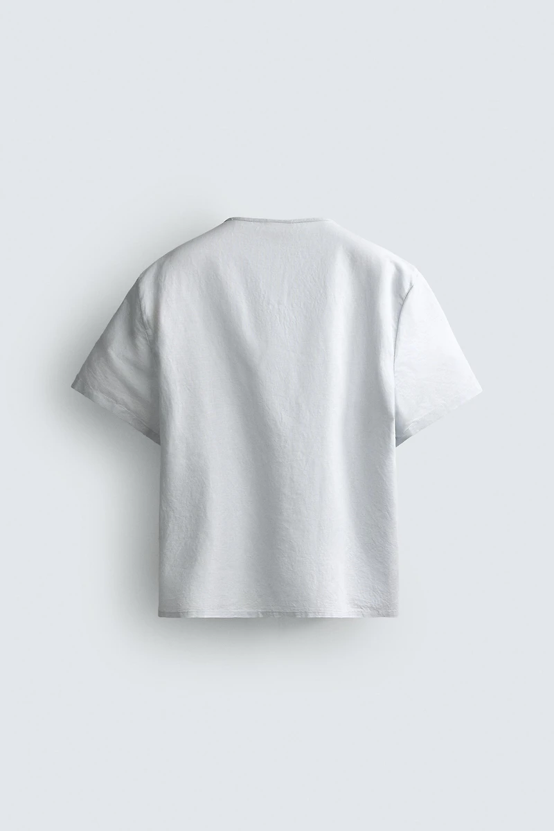 HEMP AND COTTON HENLEY SHIRT
