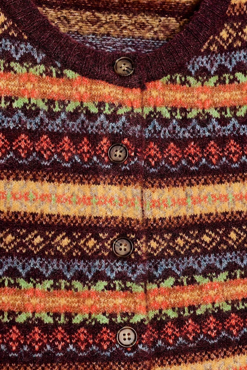 GILET COURT EN MAILLE JACQUARD