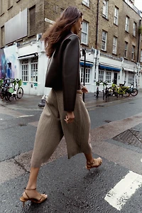 HOUNDSTOOTH BELTED LONG SHORTS