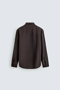 FLOWY BAND COLLAR SHIRT