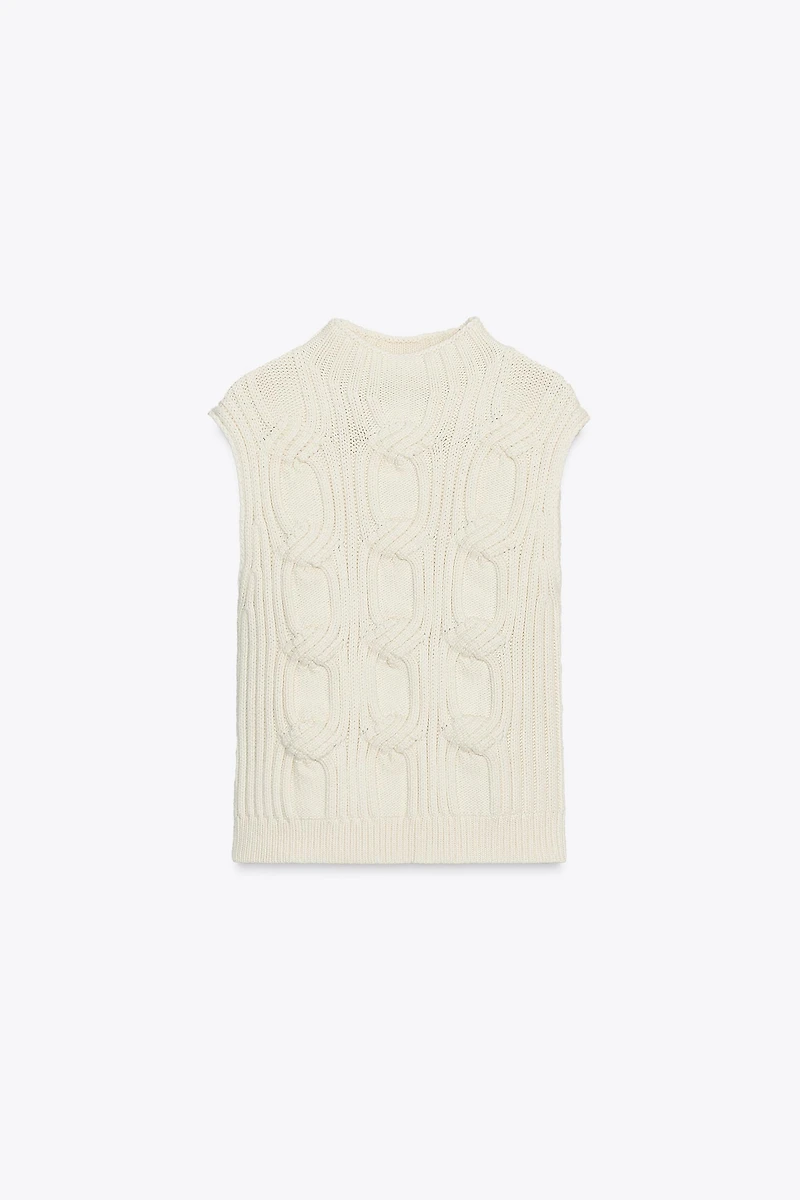 CABLE KNIT VEST TOP