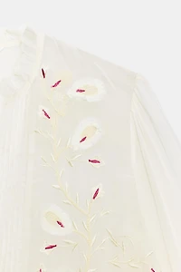 ZW COLLECTION EMBROIDERED ORGANZA SHIRT