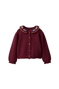COTTON-LINEN EMBROIDERED CARDIGAN