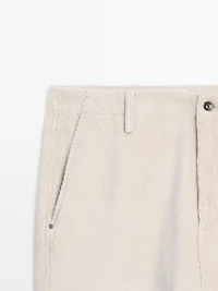 Relaxed fit corduroy denim-effect trousers