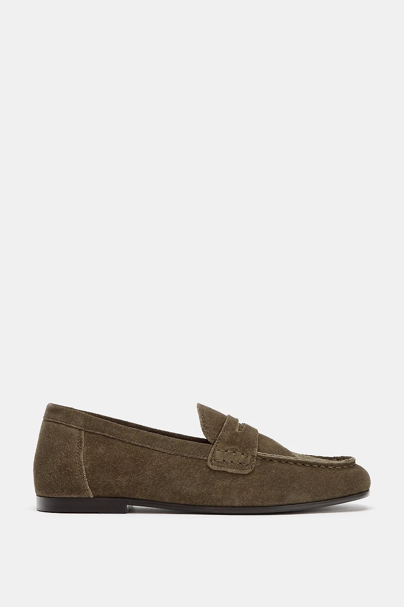 SPLIT LEATHER LOAFERS