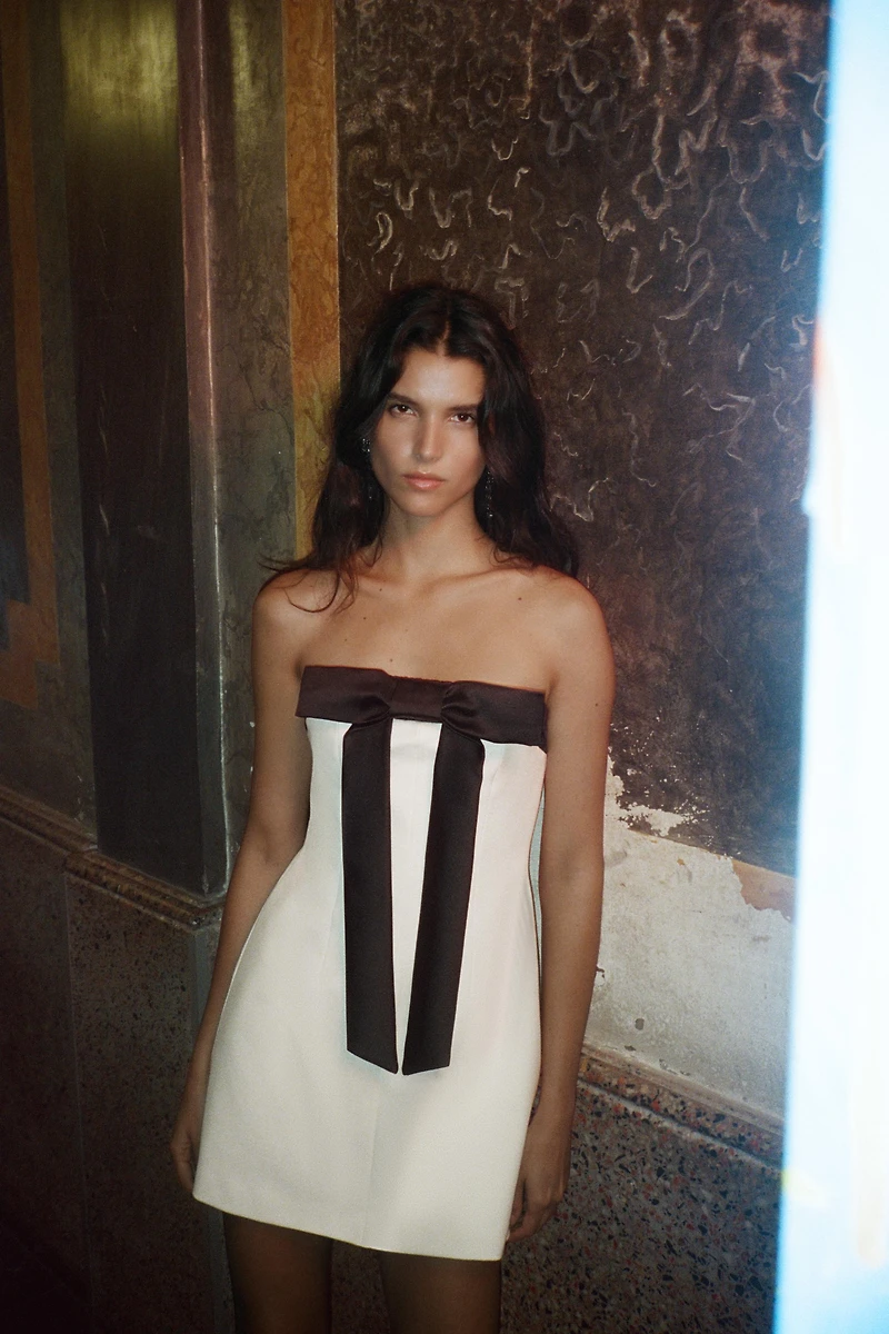 STRAPLESS BOW DRESS