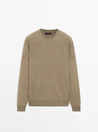 Wool blend crew neck sweater