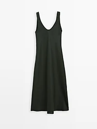 100% linen midi dress