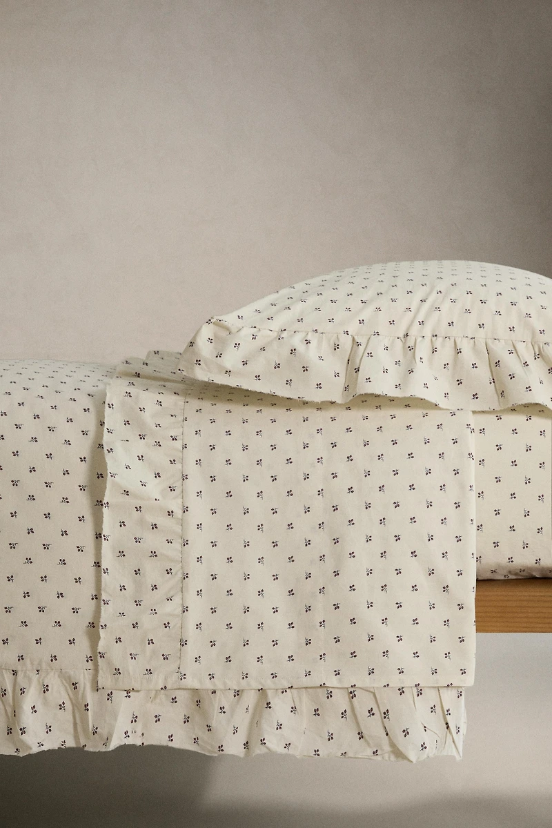 KIDS FLORAL PRINT FITTED SHEET