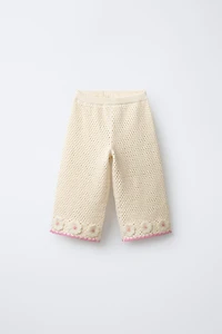 CROCHET KNIT FLORAL CULOTTES