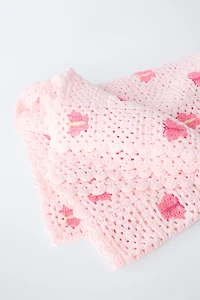 COUVERTURE EN MAILLE AU CROCHET PAPILLONS