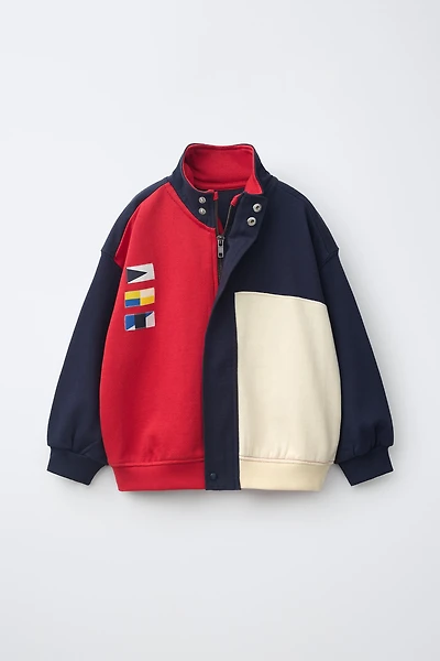 FLEECE PATCH BOMBER JACKET