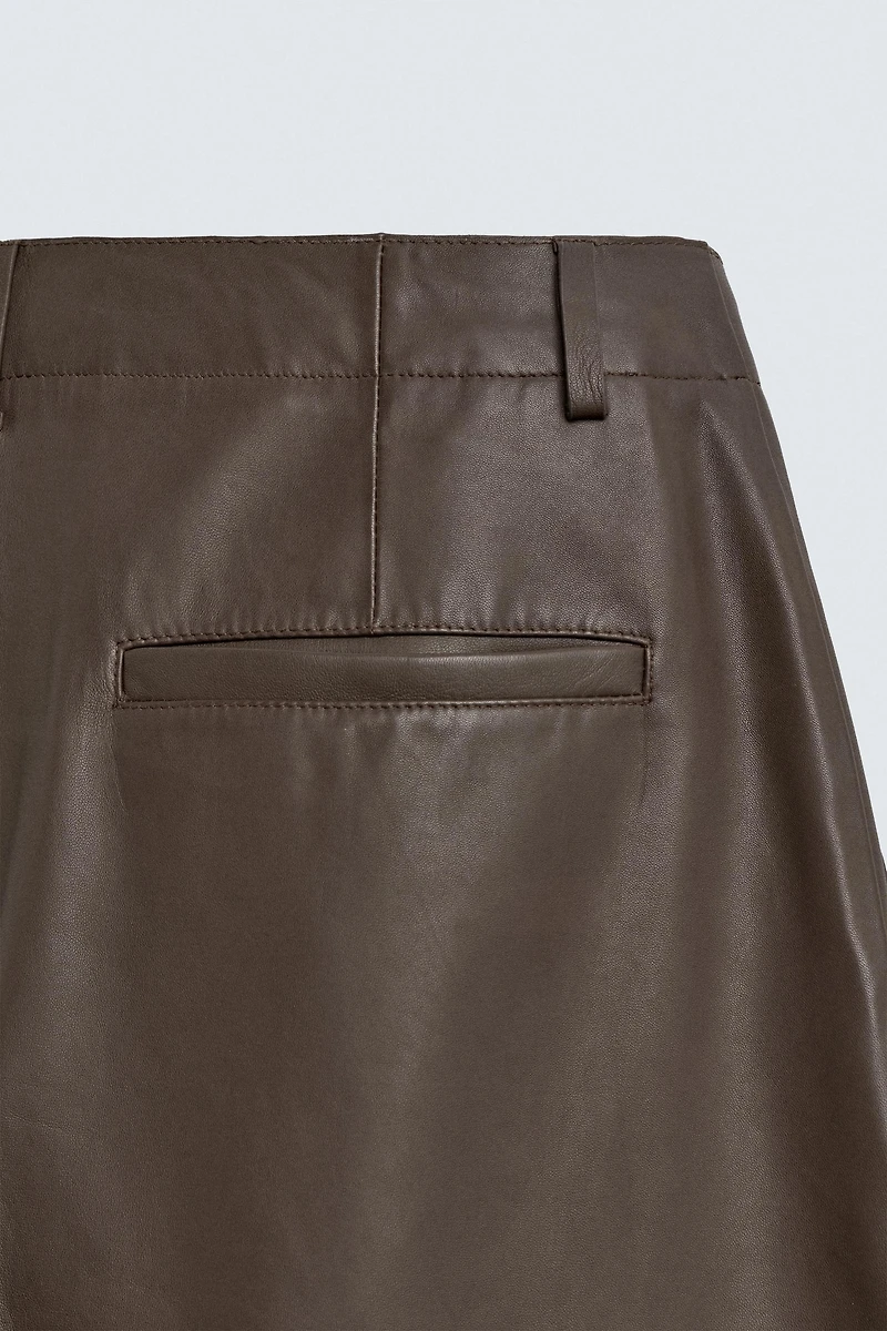 LEATHER BALLOON FIT PANTS