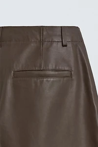 LEATHER BALLOON FIT PANTS