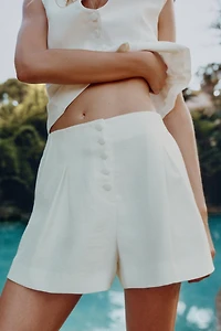BERMUDA À BOUTONS REVÊTUS