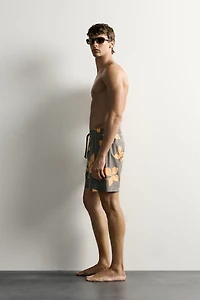 LONG FLORAL PRINT SWIM SHORTS