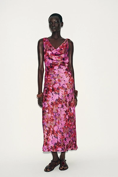 FLORAL PRINT MIDI DRESS