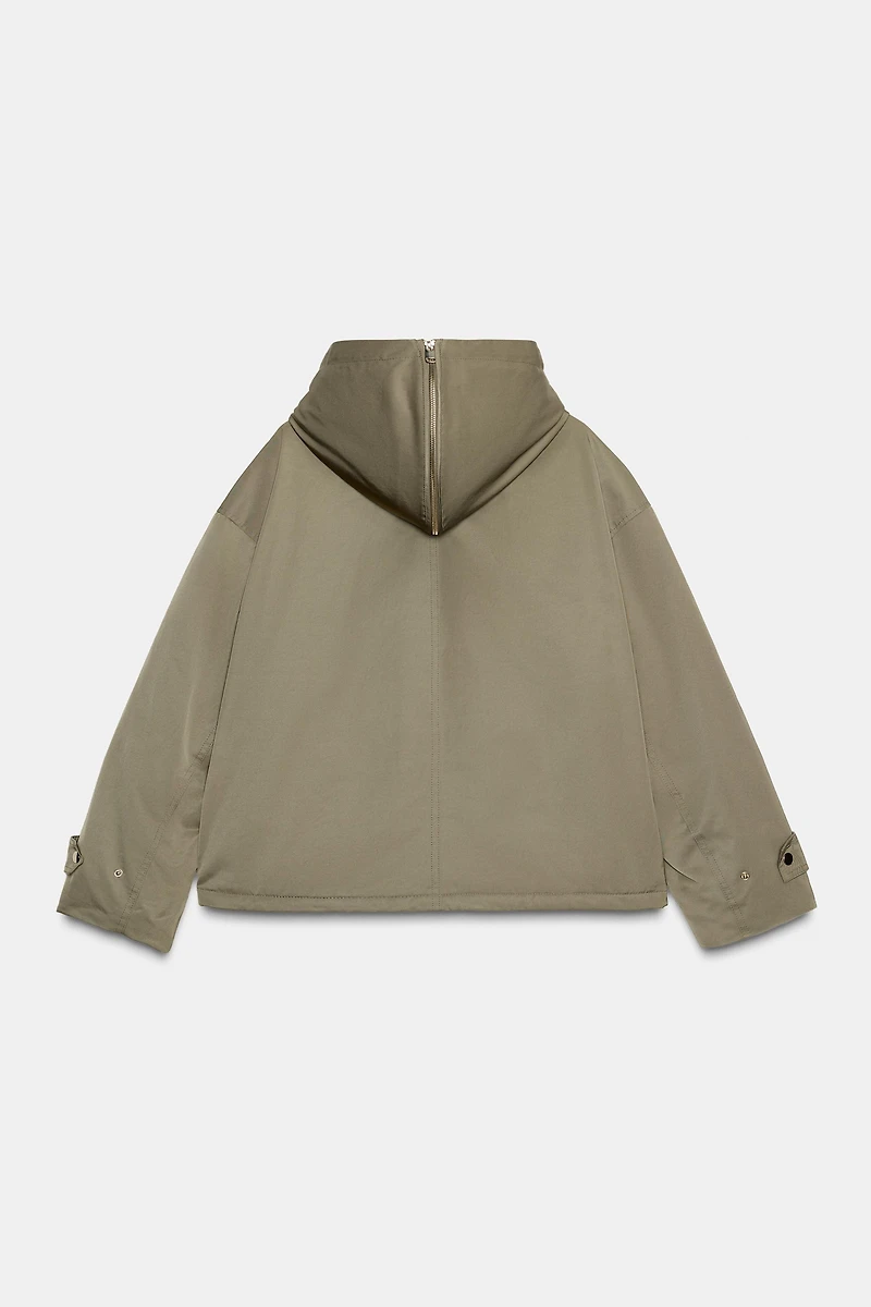 FAUX FUR HOODED SHORT PARKA