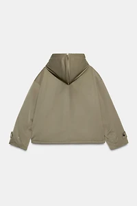 FAUX FUR HOODED SHORT PARKA
