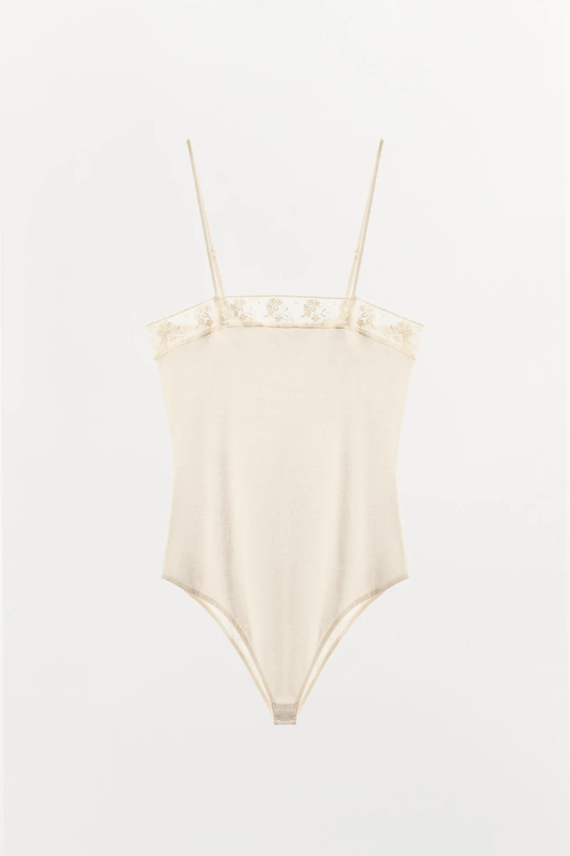 FINE KNIT LACE BODYSUIT