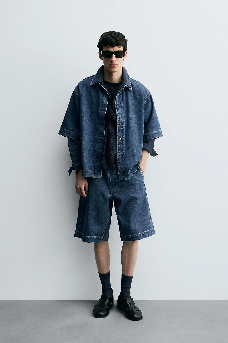 SHORT SLEEVE DENIM SHIRT