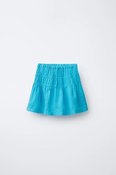 100% LINEN FLOUNCE SKORT