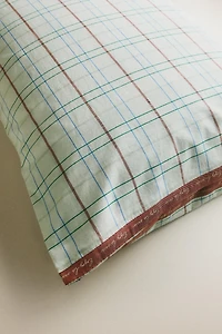 KIDS' GREEN PLAID PILLOWCASE